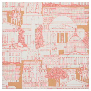Tecido Washington DC toile pôr do sol laranja