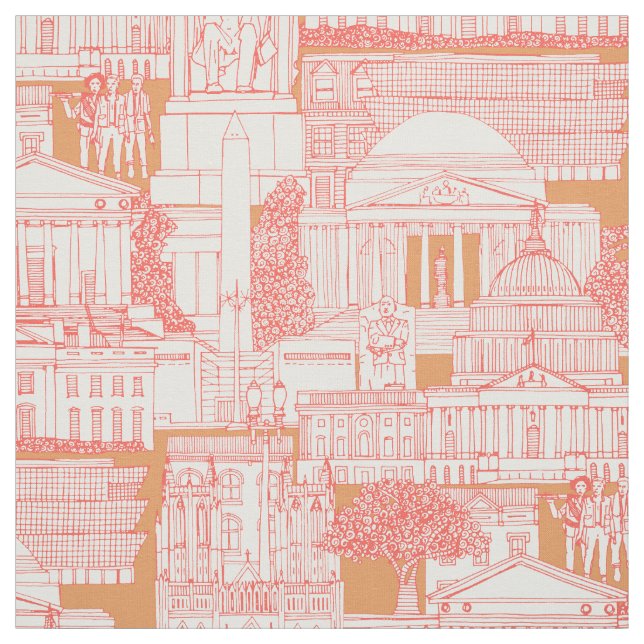 Tecido Washington DC toile pôr do sol laranja (Modelo)