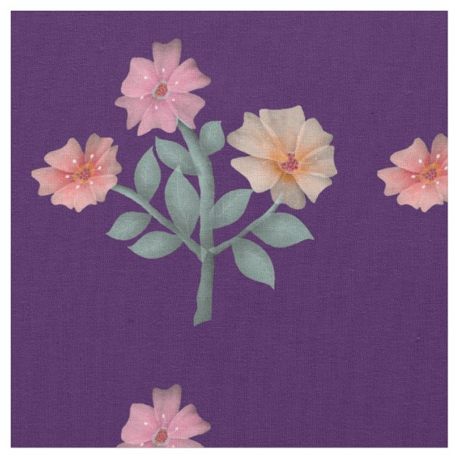 Tecido Watercolor Floral Seamless Pattern Soft Pastel  (Detalhe)