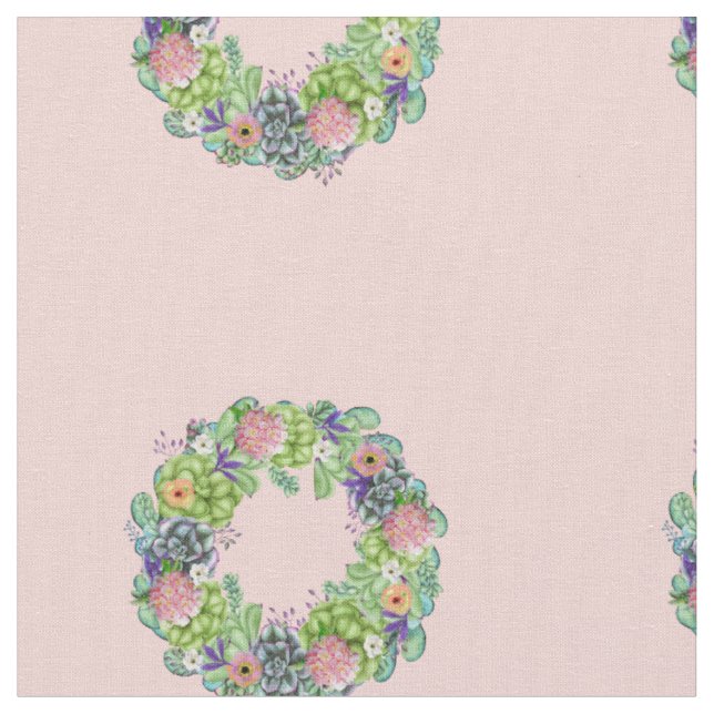 Tecido Watercolor Floral Wreath (Detalhe)
