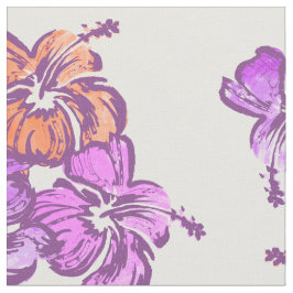 Tecido Watercolor Hibiscus Hawaiian Tropical