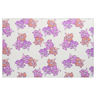 Tecido Watercolor Hibiscus Hawaiian Tropical