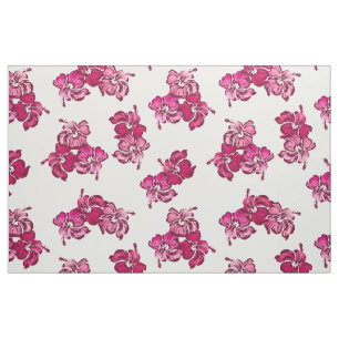 Tecido Watercolor Hibiscus Hawaiian Tropical