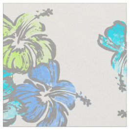 Tecido Watercolor Hibiscus Hawaiian Tropical