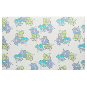 Tecido Watercolor Hibiscus Hawaiian Tropical