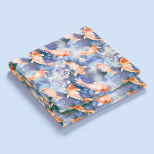 Tecido Watercolor Koi Fish