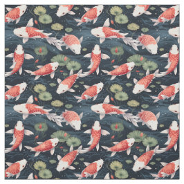 Tecido Watercolor Koi Pond