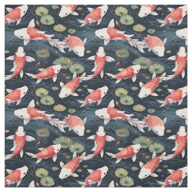 Tecido Watercolor Koi Pond (Modelo)