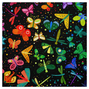 Tecido Watercolor Rainbow Butterflies Padrões