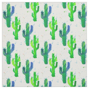 Tecido Watercolor Saguaro Cactus