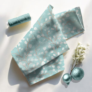 Tecido Watercolor Snowdrops Teal/Copper ID726