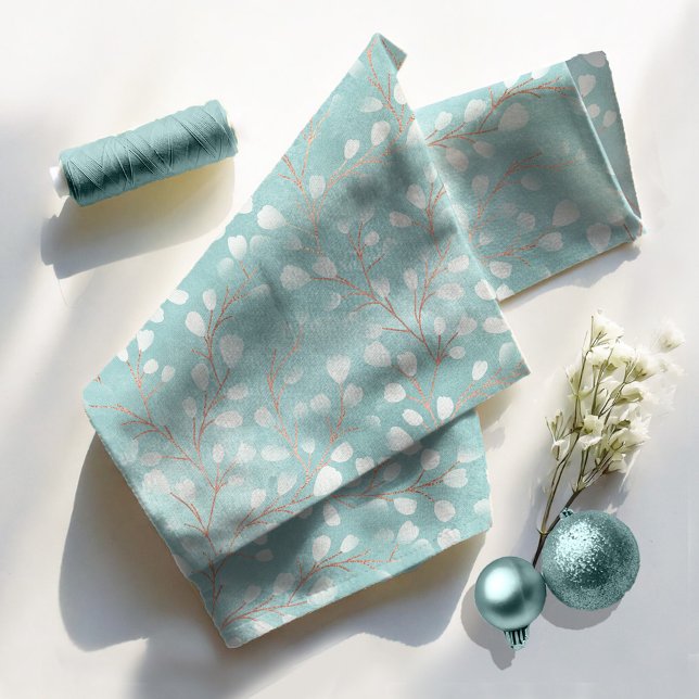 Tecido Watercolor Snowdrops Teal/Copper ID726 (Criador carregado)