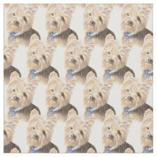 Tecido Watercolor Yorkie Yorkshire Terrier Dog animal de
