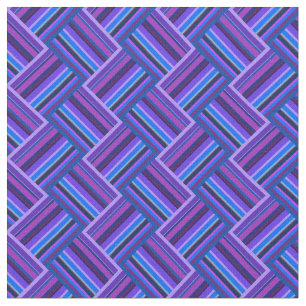 Tecido Weave azul e roxo das listras