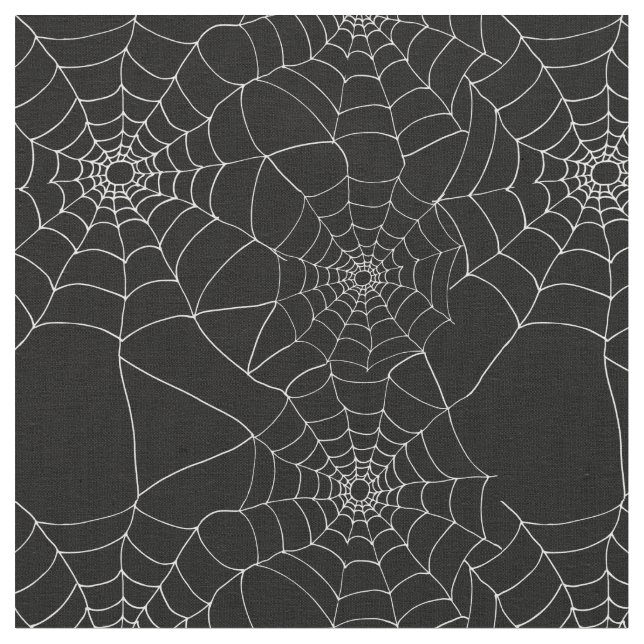Tecido Web de aranha branca e preta padrão do Halloween (Detalhe)