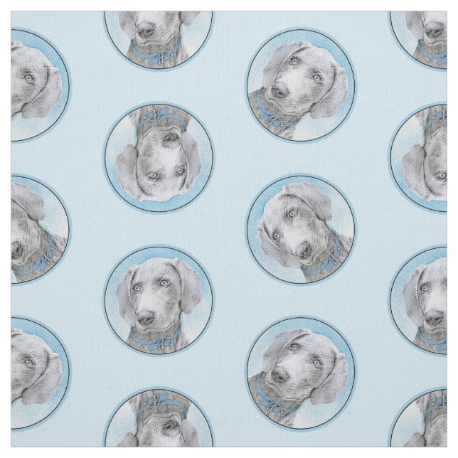 Tecido Weimaraner Pintura Cinza Prata Arte Original de Ca (Modelo)