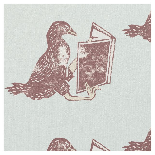 Tecido Weka Bird Lendo um livro (Detalhe)