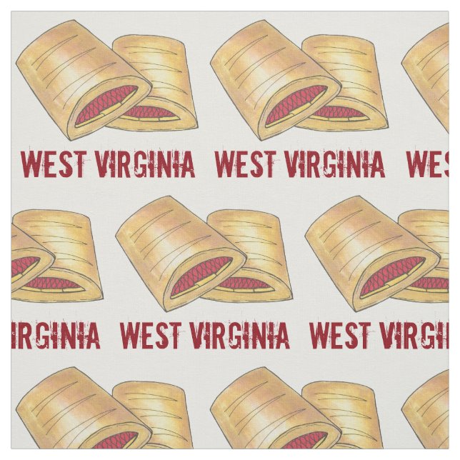 Tecido West Virginia WV Pepperoni Roll Snack Junk Comida (Modelo)