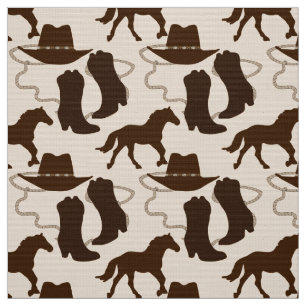 Tecido Western Cowboy Hat Boots, Cavalo