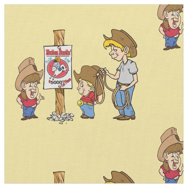 Tecido Western Mutton Bustin Kids RodeoFabric (Detalhe)