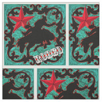 Western Rodeo Cowboy Bronc Andando Faux Leather