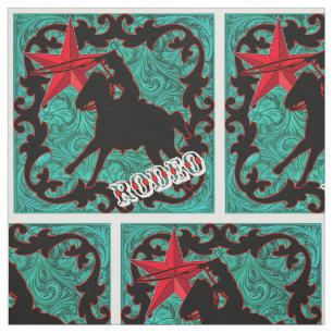 Tecido Western Rodeo Cowboy Ropting Faux Leather