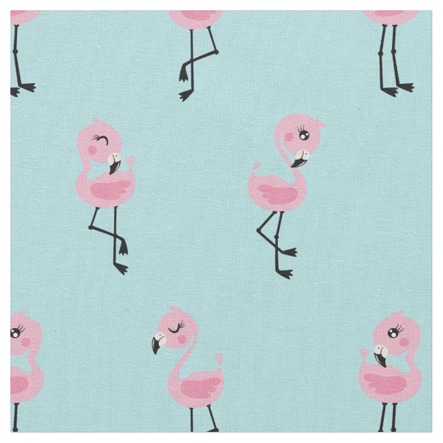 Tecido Whimsical tropical flamingos (Detalhe)