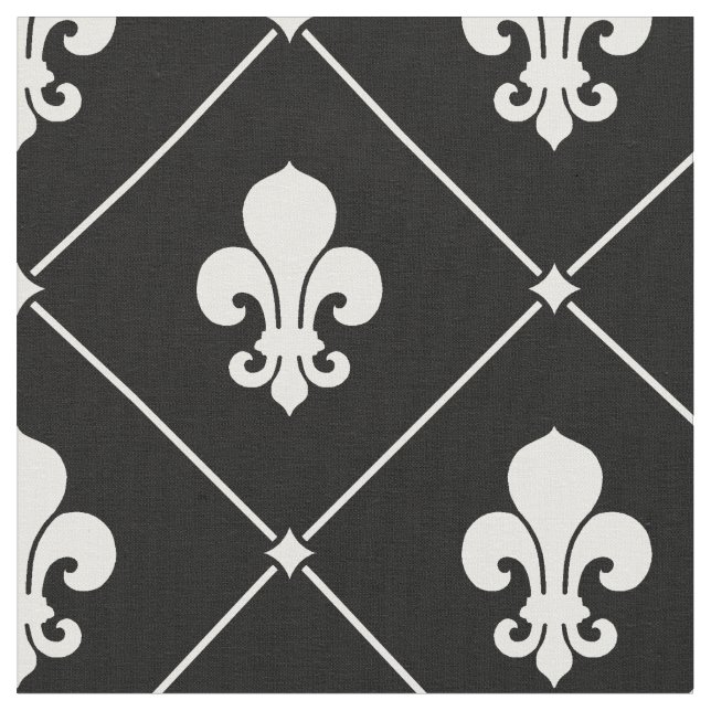 Tecido White Fleur De Lis Pattern (Detalhe)
