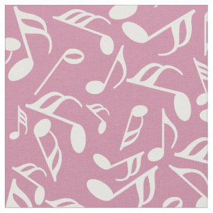 Tecido White Music Notes