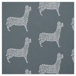 Tecido White Paw Print Dog Silhouette Pattern Fabric