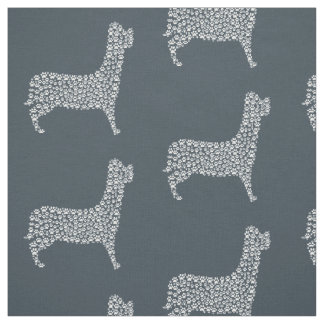 Tecido White Paw Print Dog Silhouette Pattern Fabric