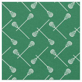 Tecido White Sticks Green Lacrosse Padrão