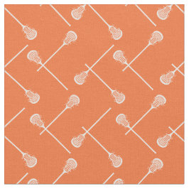 Tecido White Sticks Laranja Lacrosse Padrão