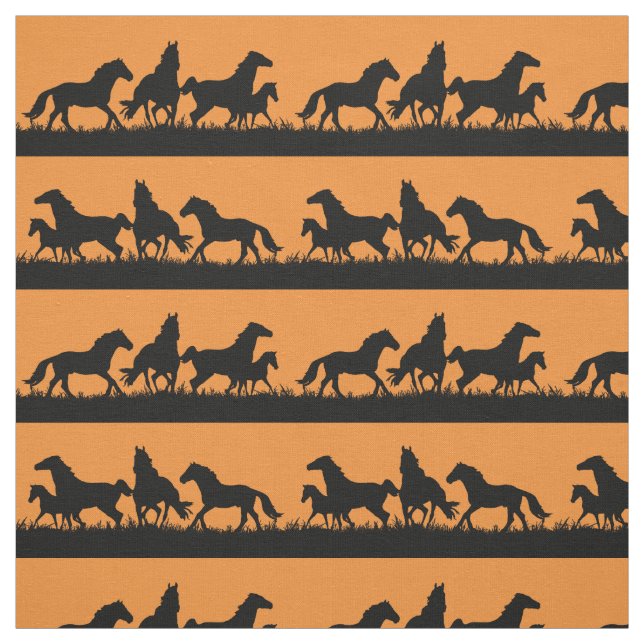 Tecido Wild Mustang silhouettes (Modelo)