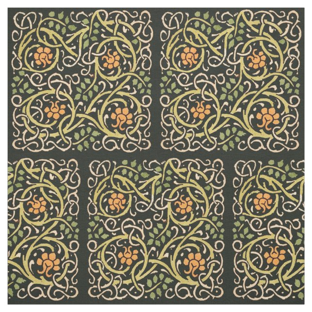 Tecido William Morris Black Floral Art Impressão Design (Modelo)
