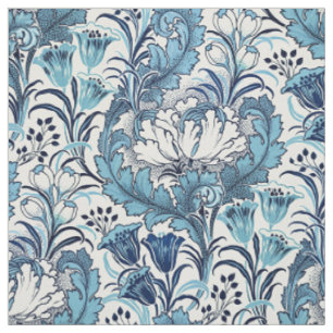 Tecido William Morris Blue Cream Padrão Floral