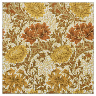 Tecido William Morris Chrysanthemums, Mostarda Dourada