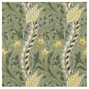 Tecido William Morris Daffodil Vintage - Padrão Verde