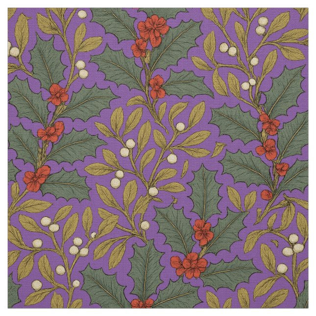 Tecido William Morris Inspirou Holly & Mistletoe (Modelo)