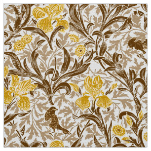 Tecido William Morris Irises, Mostarda Dourada, Brown & B