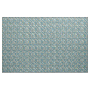 Tecido William Morris, padrão art nouveau, algas, azul,f