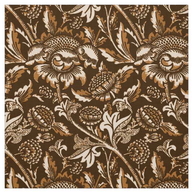 Tecido William Morris Sunflower, Chocolate Brown (Modelo)