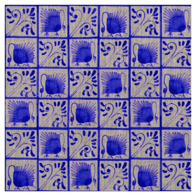 Tecido William Morris Swans padrão azul médio (Modelo)