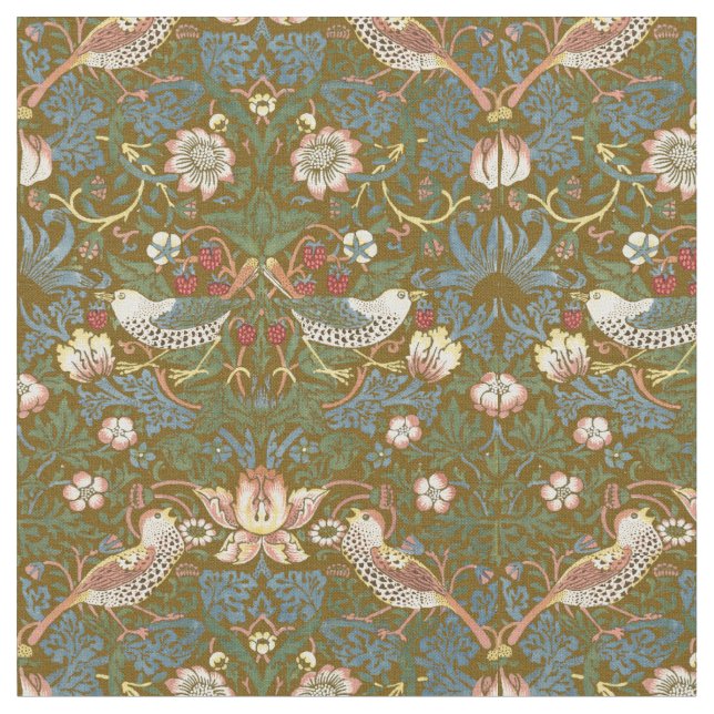 Tecido William Morris Vintage Strawberry Thief Pattern (Detalhe)