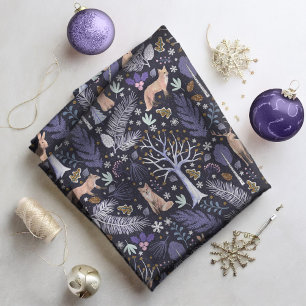 Tecido Winter Woodland Violet/Dourado ID785