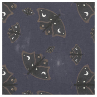 Tecido Witchy moths, cloud ans galaxy dark sky fabric