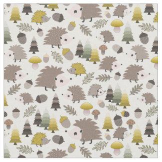 Tecido Woodland Nocturnal Hedgehogs