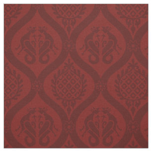 Tecido Wyvern Ogee, vermelho profundo