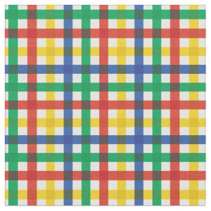 Tecido Xadrez arco-íris de verão vermelho, azul, verde