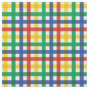 Tecido Xadrez arco-íris de verão vermelho, azul, verde